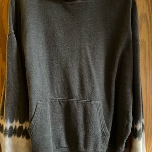 PINk Gray Hoodie with Tie-Dye Sleeves